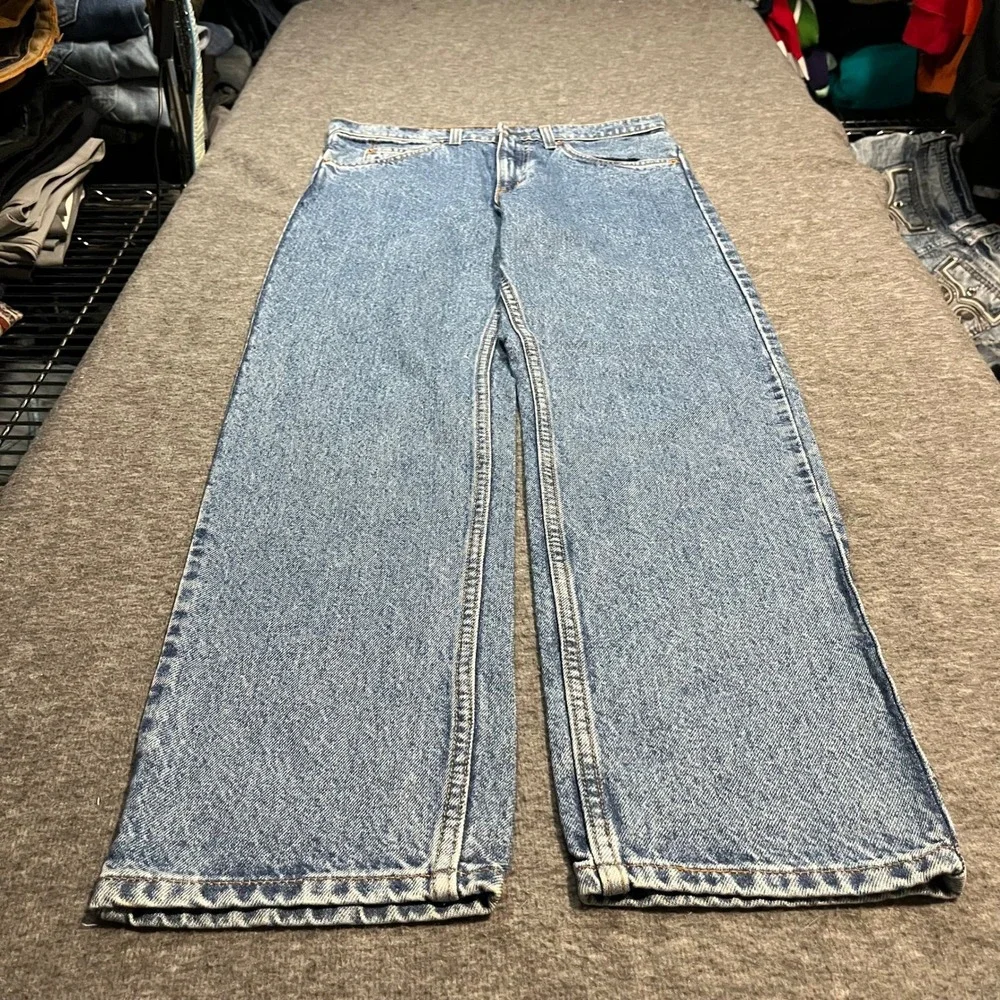 Levis 505 Vintage Orange Tab Jeans Mens 31x30 Medium Wash Straight Leg Denim
